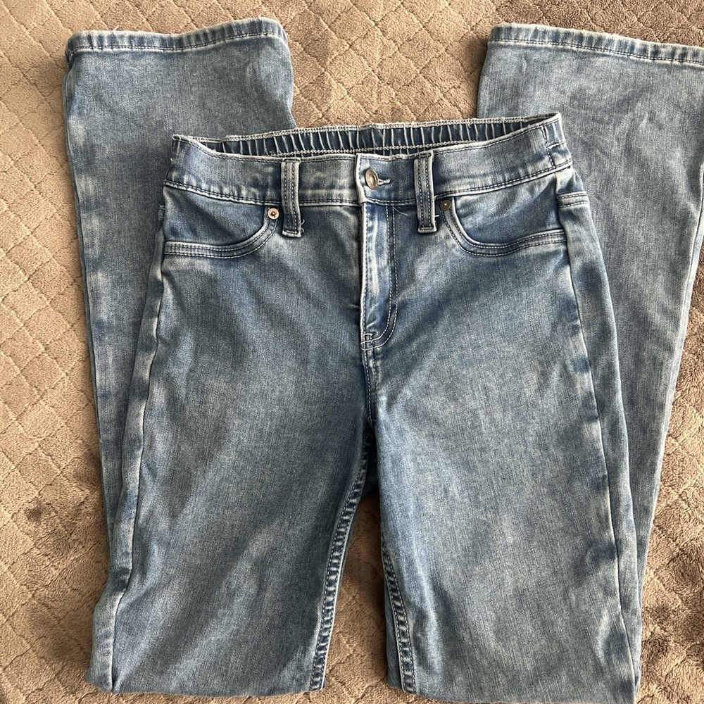 aerie medium wash flared jeans